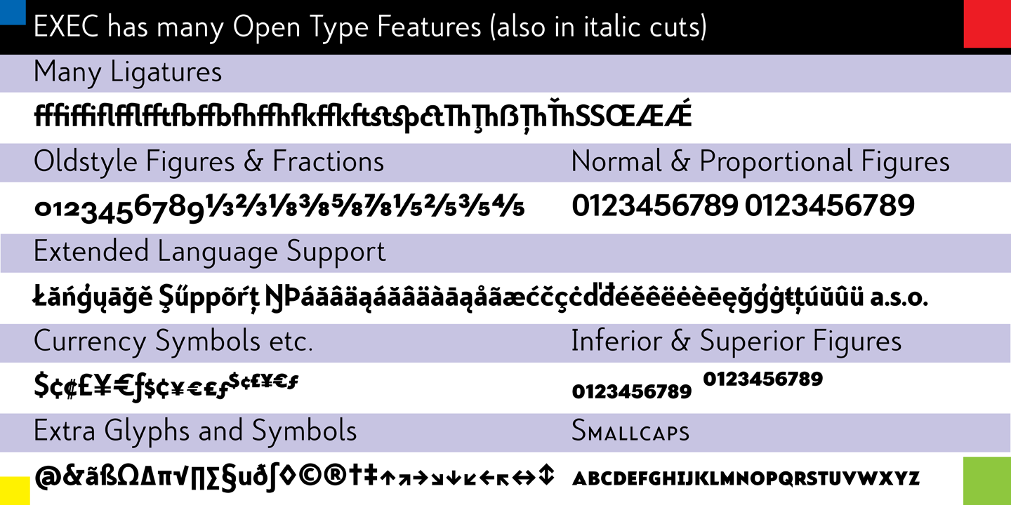 Ejemplo de fuente Exec Bold Italic